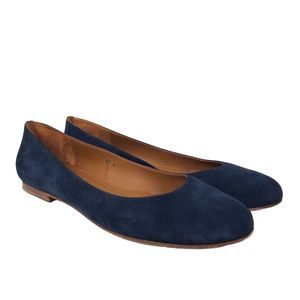 Margaux The Classic Midnight Blue Suede Round Toe Ballet Flat Size 43/12A